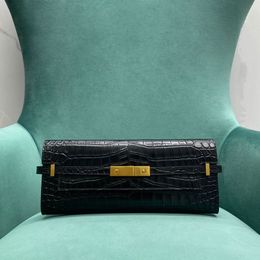 Luxe designertassen Spiegelkwaliteit Manhattan Clutch Bag Luxe ontwerper Krokodilpatroon zwart kalfsleer gouden hardware Dames schoudertas portemonnee 10A