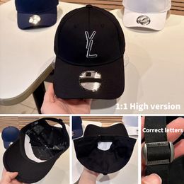 Luxe ontwerper honkbal cap klassiek geborduurd y logo hoed 2024 officiële website 1: 1 pure katoenen hoge versie zomer zon vizier zwarte zon hoed