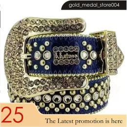 Designer de luxe BB Belt Simon Ceintures pour hommes femmes Ceinture de diamant brillant noir sur noir bleu blanc multicolore avec strass bling comme cadeau 122