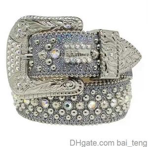 Luxe designer BB Belt Simon Belts For Men Women Glanzende diamantgordel zwart op zwart blauw wit multolour met bling steentjes als cadeau 2023 bai08 1x