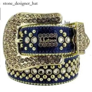 Créateur de luxe Bb Belt Simons Femmes Ceintures Hommes Noir Bleu Blanc Diamant Brillant Multicolore avec Strass Bling Ceintures Cadeaux Haute Qualité Tendance Marque BB 3865