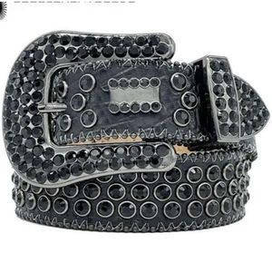 Designer de luxe BB Simon Ceinture Mode BB Ceintures pour Hommes Femmes Noir sur Noir Bleu Blanc Brillant Diamant Ceinture Multicolore avec Strass Bling comme Cadeau En Gros 7684