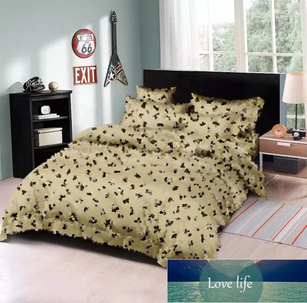 Ensemble de literie design de luxe Lettre classique Logo Fleur marron Imprimé Housse de couette Taie d'oreiller 4 pièces Ensembles Pur coton Décoration de literie confortable 1,8 m 2 m Quaitly