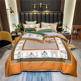 Luxury designer bedding sets palace printed cotton queen king size duvet cover bed sheet fashion autumn spring pillowcases