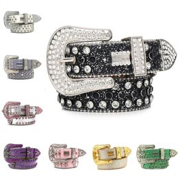 Cinturón de diseñador Bb Belt Simon Para hombre para mujer Estilo retro Hebilla de aguja Cinturones de cuero 20 colores Cinturón de cadena de diamantes de colores de cristal 3,8 cm tamaño 100-120 cm