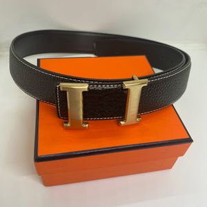 Luxe designer riem voor mannen echte lederen koeienbreedte 3,8 cm vrouwelijke ontwerpers brief riemen goud zilveren buckle heren zakelijke tailleband cintura met doos