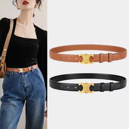 Cinturón de diseñador de lujo para mujer Cinturones de diseñador Mujer 3,0 cm de ancho Ceinture Luxe Cintura Bronce ceIines Hebilla Cuero genuino Alta calidad con caja