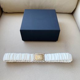 Ceinture de luxe pour femmes en cuir véritable de vachette force élastique largeur 3 cm ceintures de mode or avec boucle de diamants ceinture pour femmes avec boîte