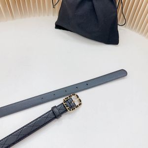 Ceinture de luxe pour femmes en cuir véritable de vachette largeur 2,0 cm boucle d'aiguille en argent doré femme mode jeans jupe trench-coat ceinture tout-match avec boîte