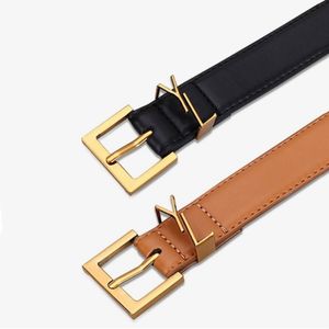 Ceinture de luxe pour femmes Ceinture Ceinture Y Boucle en laiton Véritable Ceinture de designer classique en cuir Largeur 2.0cm3.0cm 3.4cm avec boîte SS