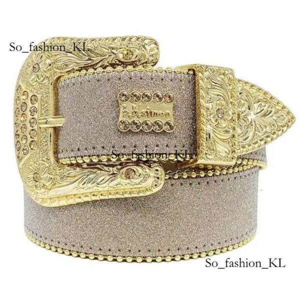 Ceinture de concepteur de luxe Harajuku ceinture Simon pour hommes Femmes Top sur Black Blue Blanc Braveur brillant Diamond With Bling Belt Rhinestones As Gift Y2K Wholesale 541