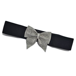 Ceintures de créateurs de luxe Black Fashion sauvage Big Bow Elastic large courroie Super Shine Rignestone incrusté BG-840 226P