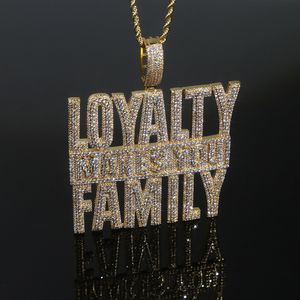 Luxe Designer Big Loyalty Famaly Makes You Letter Initialen Bedel Hanger Ketting met Touwketting Hiphop Dames Heren Verhard 5A Zirkonia Baas Mannen Geschenksieraden