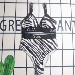 Luxe ontwerper Bikini Letter Gedrukte zwempak Summer Fashion Women's Sexy Two-Piece Set