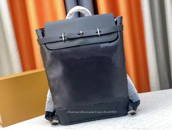 Diseñador de lujo Bolsas de mochila de viajes de flores negras para hombres Mochila de cuero Bolso escolar de moda