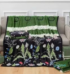 Couverture de créateur de luxe vert pissenlit fleur papillon motif logo couverture décoration de la maison couverture chaude climatisation canapé couverture