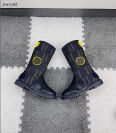 Botas de grife de luxo meninas outono moda preto estilo britânico tornozelo crianças couro do plutônio sapatos de inverno incluindo caixa de sapato de marca