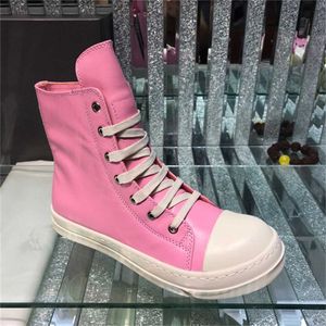 Luxe designer laarzen mannen dames sneakers hoge top ademende veterschoenen echte lederen sneakers roze oranje dij hoge laars vrouw flats verschuldigd trainer maat 35-47