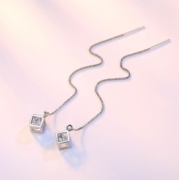 Luxe designer doos Tassel stud oorbellen mode sieraden 925 Sterling Silver Lange Studearrings for Women Girl Brincos Jewelry Bijjo8293561