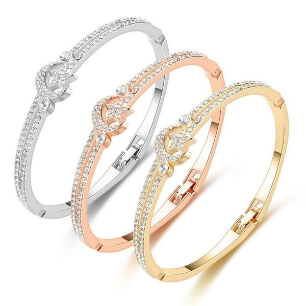Bracelet de créateur de luxe Bracelet coréen mode étoile lune plein diamant bracelet ing bijoux