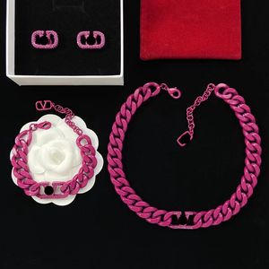 Luxe Designer Armband Kettingen Elegante Mode V Letters Dames Ketting Oorbellen Prachtige Sieraden Set Accessoires Met Merkdoos