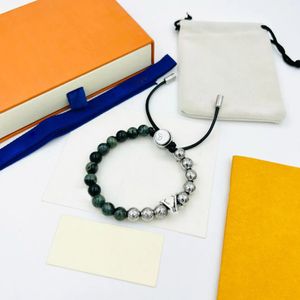 Luxe designer armband Presbyopia verstelbare ketting armband sieraden voor mannen vrouwen bruine oude bloembrief klassiekers elegante kralen bangle ketting met doos tb6