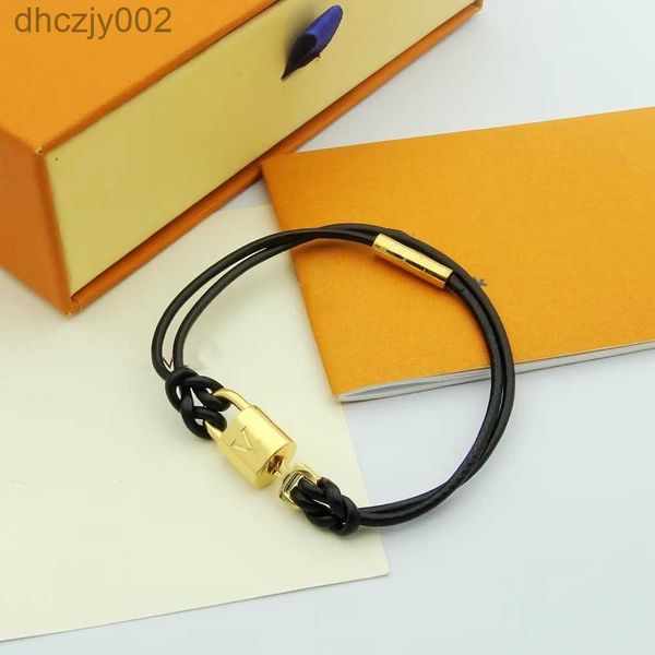 Pulsera de diseñador de lujo V Letra Cerradura de oro Doble cuero Clásico Diseño de moda para mujer Joyería de gama alta GR2Y