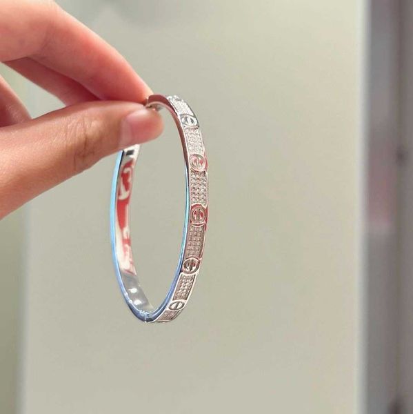 Bracelets de concepteur de luxe Boutique en ligne S925 Sterling Silver Card Home Bracelet en diamant complet environ 25g