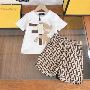 Luxe designer merk baby kinderkleding sets klassieke merkkleding past kinderen zomer korte mouw korte broek met letters mode shirt