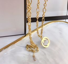 Luxe designer merk dubbele letter hanger kettingen chokerketen 18k gouden vergulde hoogwaardige trui ketting voor vrouwen bruiloftsfeestje sieraden accessoires