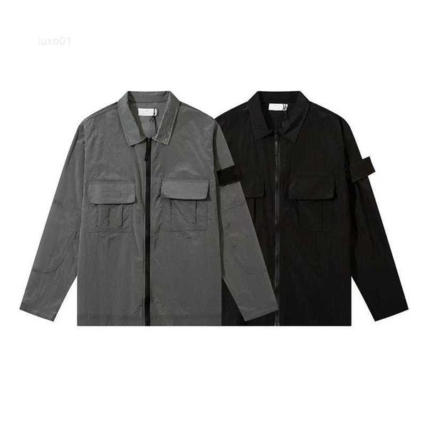 Vestes de marque de luxe manteau métal nylon chemise fonctionnelle double poche veste réfléchissante protection solaire coupe-vent veste hommes taille M-2XL