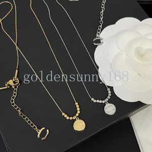 Luxe designer merkbrief hanger roestvrijstalen ketting ketting 18k gouden vergulde trui ketting voor Vogue Women Wedding Sieraden Accessoires met doos