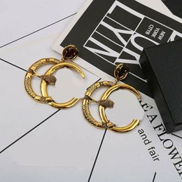 Luxe Designer Merk Brief Stud Oorbel Elegante Vrouwen Slangvorm Brief Oorbel Bruiloft Sieraden Accessoires Hoge Kwaliteit