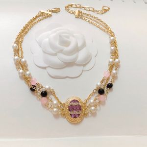 Luxe designer merk gepersonaliseerde diamant-inrusting letter ketting ketting gold vergulde klassieke NewKlace vrouwen bruiloft Joodly accessoires