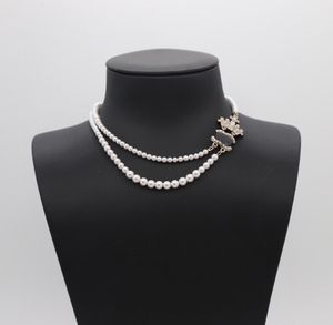 Luxe designer merk gepersonaliseerde brief parel ketting ketting gold vergulde klassieke NewKlace dames Wedding Joodlry accessoires