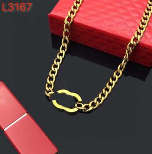 Luxe designer merk gepersonaliseerde roestvrijstalen brief ketting ketting Gold Ploated Classic NewKlace Women Wedding Jewerlry Accessoires