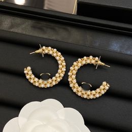 Orecchini da donna con marchio di design di lusso Orecchini a lobo Orecchini con diamanti in oro argento Orecchini pendenti Regali per le vacanze da donna Gioielli d'amore