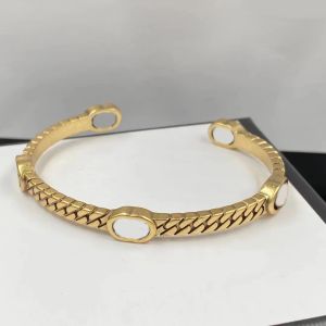 Luxe Designer Bronzen Manchet Bangle Dames Brief Armband Messing Kerstcadeau sieraden
