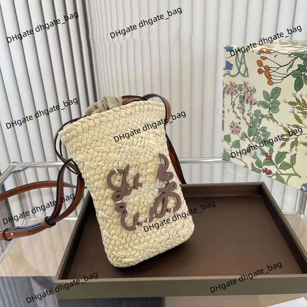 Sac de seau de créateur de luxe One épaule sac à main Lowwe Family Crossbody Paper Paper Mobile Phone Sac Fashion Womens Seaside Vacation Beach Sac