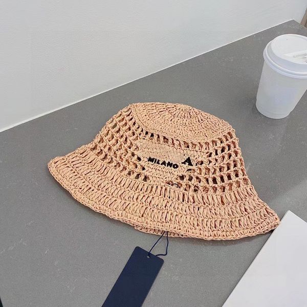 Designer de luxe chapeau seau mode chapeau de paille hommes et femmes en plein air bord de mer plage voyage lettre broderie grand style de casquette