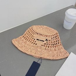 Sombrero de cubo de diseñador de lujo, sombrero de paja, impresión de letras de alta calidad, gorra de sol de viaje de estilo europeo americano, moda y ocio