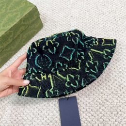 Luxe designer emmer hoeden voor heren dames jongere zwarte honkbal petten FUNE Full Green Letters Flowers Fisherman Hat Trendy Vintage Sunhats