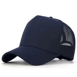 Capa de diseñador de lujo Cabeza grande Top de copa para la gorra de béisbol transpirable para hombres con un gran borde de sombra de sombreado Hard Top Duck Lengua Net Net