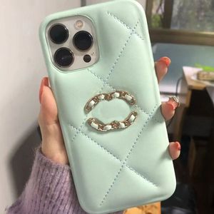 Étuis de créateurs de luxe pour IPhone 14 Pro Max 13P 12 11 XR Mode Diamant Motif Phonecase C Lettre Cas Antichoc En Cuir Couverture Shell Nouveau