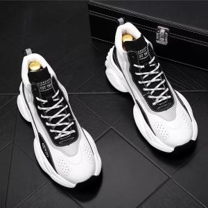 Luxe Designer Casual High-top Schoenen Mode Mannen Wit Ademende Sneaker Mannelijke Lederen Trainers Skateboard Trend Tides Walking Loafers