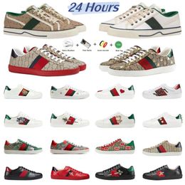 Luxe Designer Casual Schoenen Be e Ace Sneakers Lage Heren Dames Schoenen Hoge Kwaliteit Tijger Geborduurd Zwart Wit Groene Strepen Joggen Wandelen Outdoor schoen maat35-45