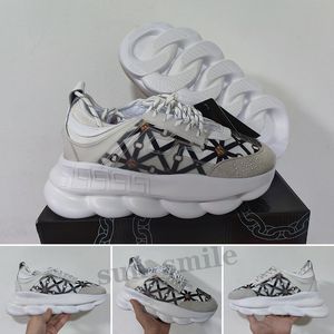 Designer de luxe Casual Chaussures Chain Reaction Wild Jewels Chain Link Trainer Chaussures Sneakers 36-45