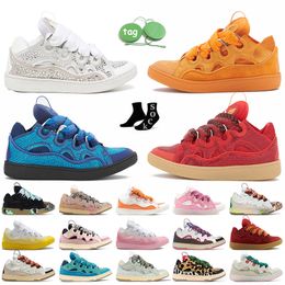 Luxe Designer Casual Schoenen Lavins Leather Curb Sneaker Heren Dames Lavin Platform Sneakers Lavina Nappa Kalfsleer Suede Roze Groen Reliëf Moeder Kind Trainers