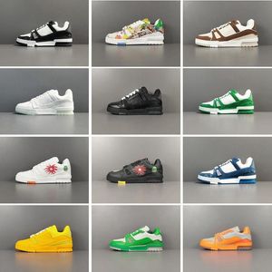 Chaussures de sport de luxe formateur coupe basse hommes femmes cuir triple blanc ciel bleu noir vert jaune denim NIGO Virgil Comic BLACK SIGNATURE pur Yayoi Kusama