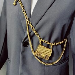 Cinturón de cadena de diseñador de lujo para mujer, Mini cintura, bolso de Metal dorado, cintura ahuecada, borla, accesorios de joyería para el cuerpo 240228